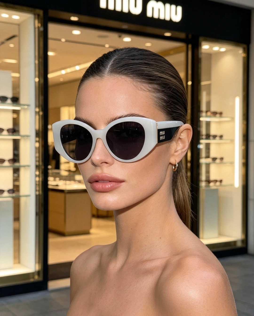 Miumiu缪缪 2026夏季新款 偏光太阳镜男女款 个性时尚猫眼墨镜防晒防紫外线
