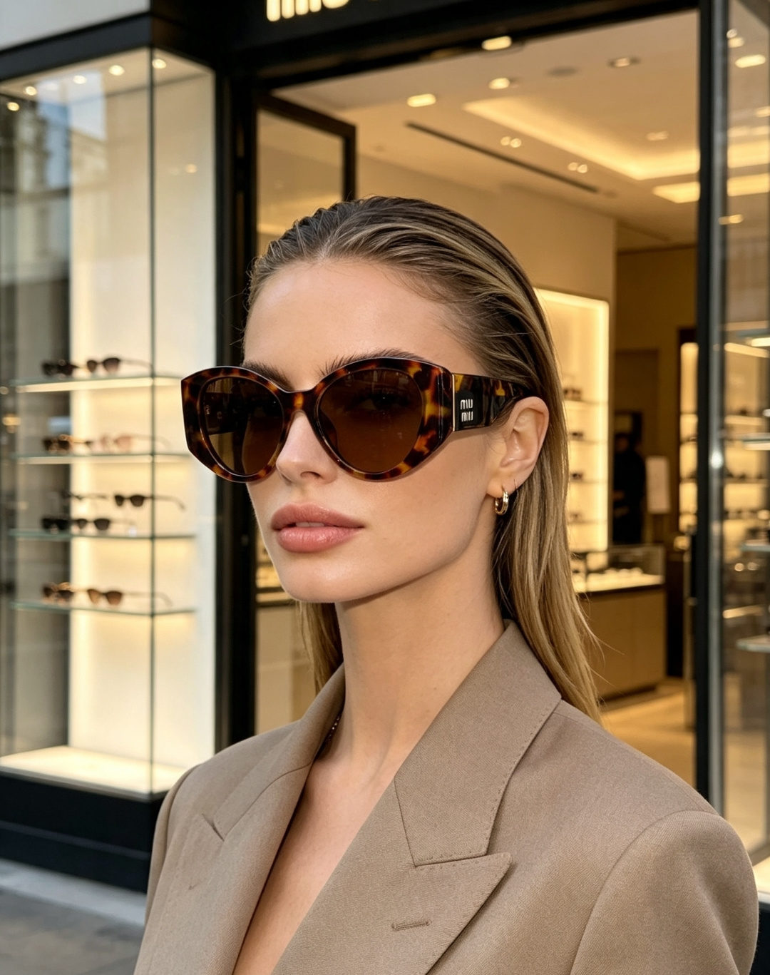 Miumiu缪缪 2026夏季新款 偏光太阳镜男女款 个性时尚猫眼墨镜防晒防紫外线