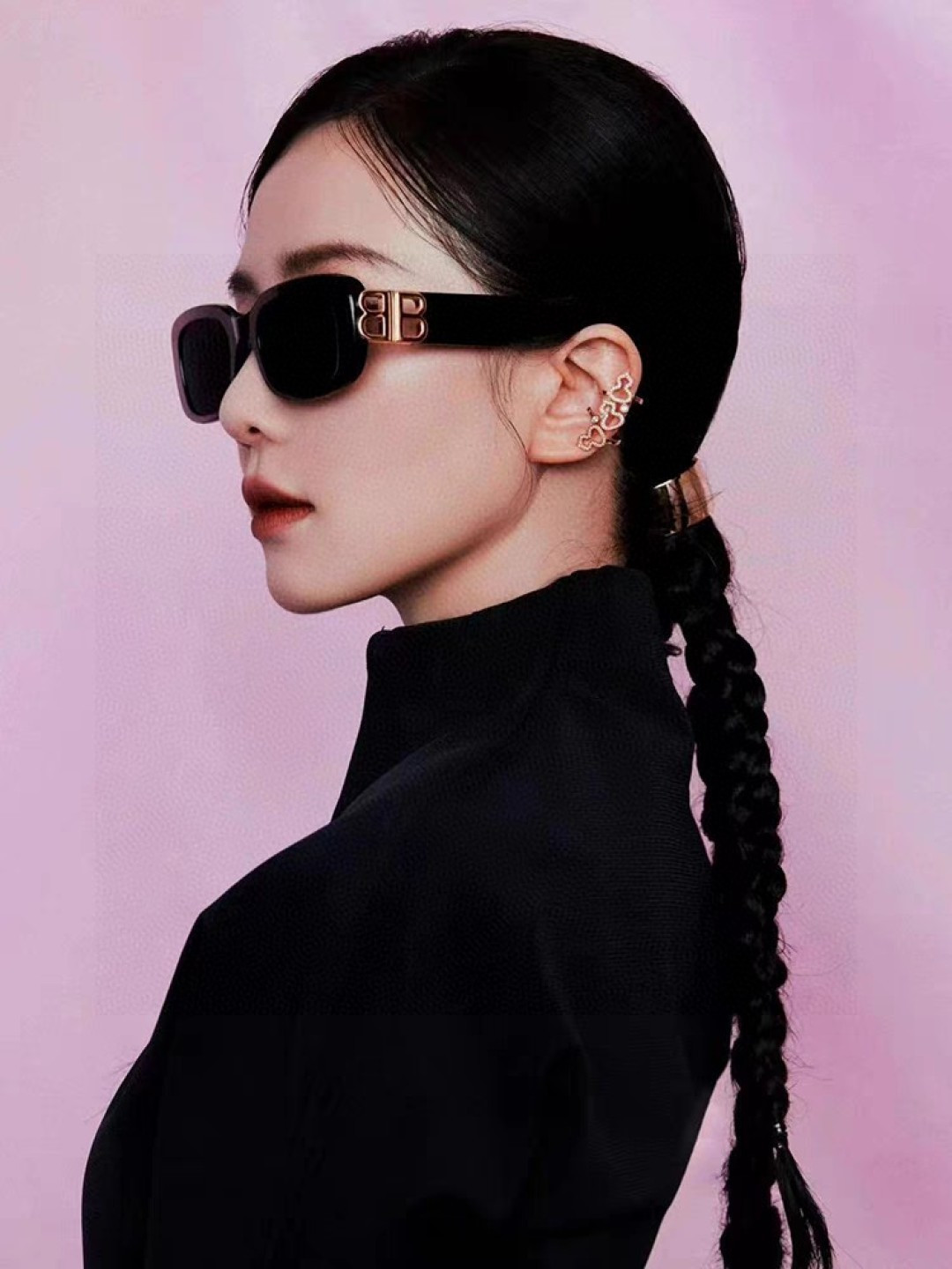 Balenciaga巴黎世家2026新品墨镜女潮流经典BB窄框太阳镜 BB0310SK