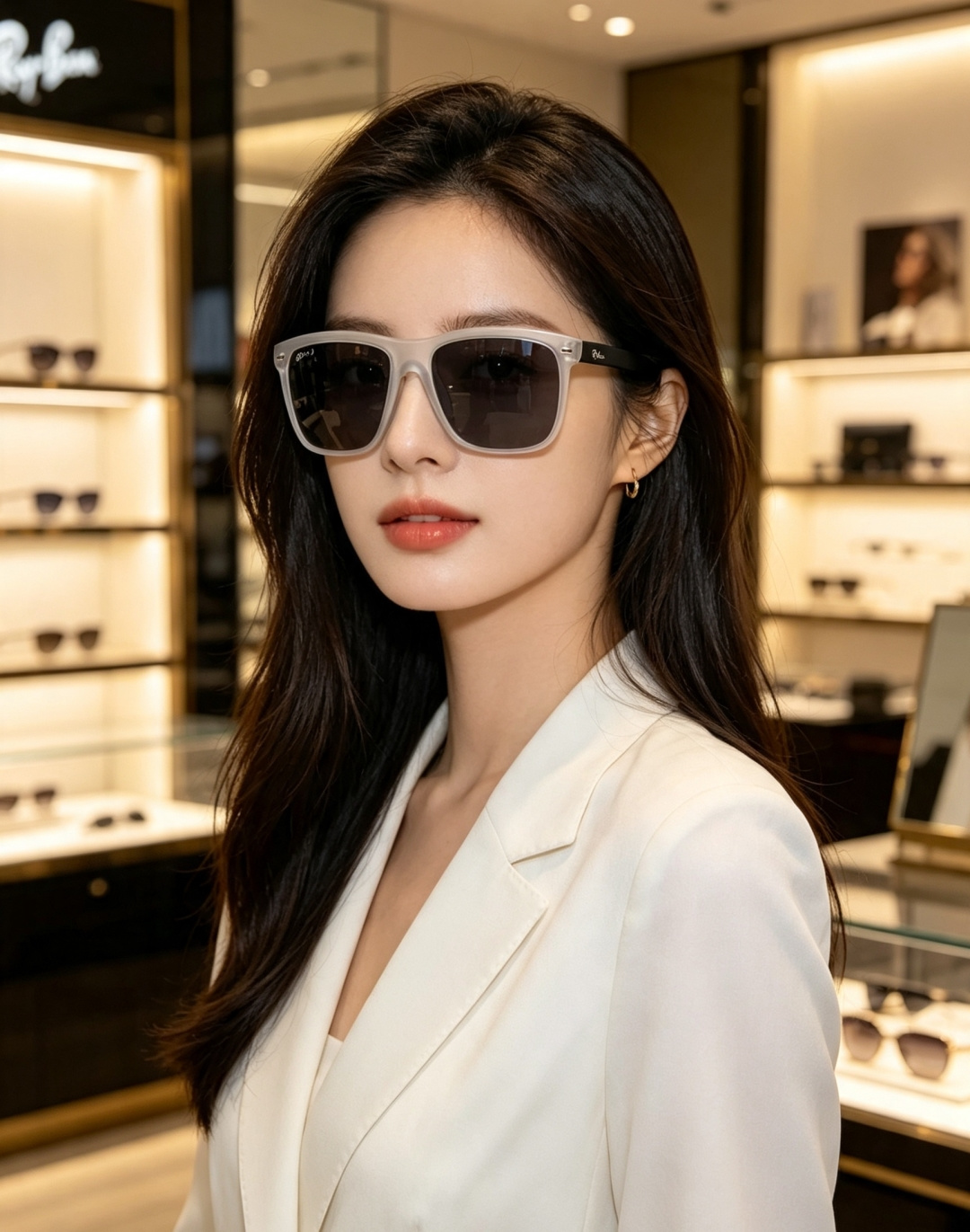 RayBan雷朋 2026新款百搭方框墨镜,通透磨砂白框视觉降温,夏日专属清爽感。高清偏光镜片,防晒护眼两不误,修饰各种 RayBan雷朋 2026新款百搭方框墨镜,通透磨砂白框视觉降温,夏日专属清爽感。高清偏光镜片,防晒护眼两不误,修饰各种