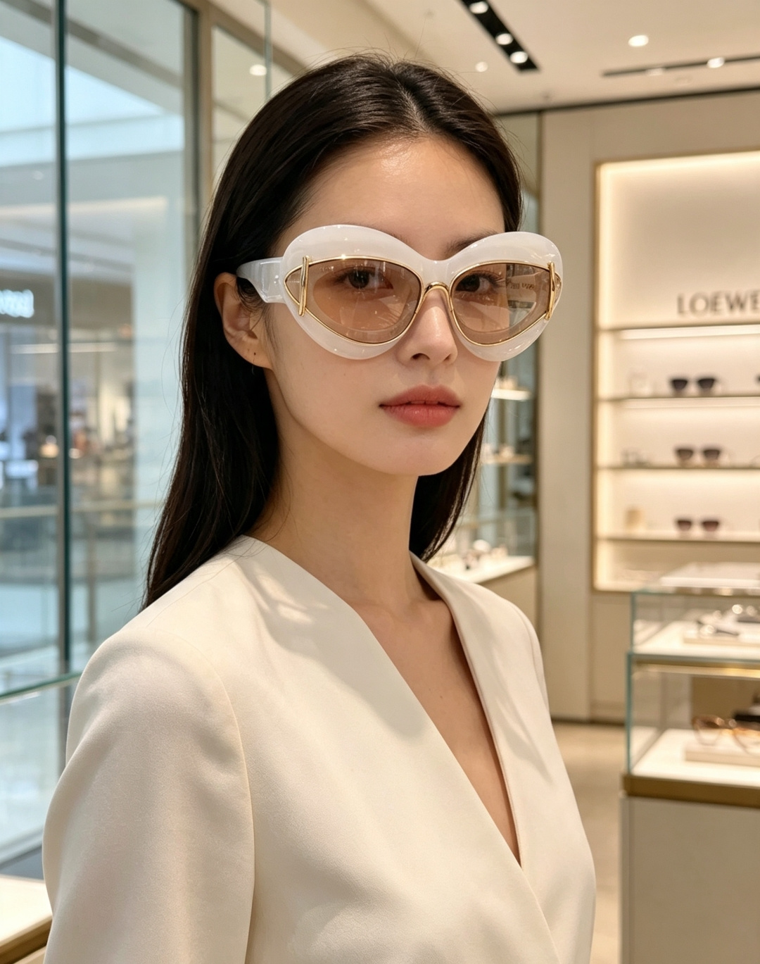 ▫️Loewe罗意威 2026新款双层镂空猫眼墨镜,流体椭圆框+双层金属金边,小众不撞款 上扬猫眼巨修饰脸型,深灰镜片防 ▫️Loewe罗意威 2026新款双层镂空猫眼墨镜,流体椭圆框+双层金属金边,小众不撞款 上扬猫眼巨修饰脸型,深灰镜片防