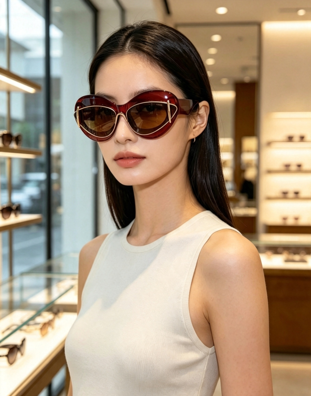 ▫️Loewe罗意威 2026新款双层镂空猫眼墨镜,流体椭圆框+双层金属金边,小众不撞款 上扬猫眼巨修饰脸型,深灰镜片防 ▫️Loewe罗意威 2026新款双层镂空猫眼墨镜,流体椭圆框+双层金属金边,小众不撞款 上扬猫眼巨修饰脸型,深灰镜片防