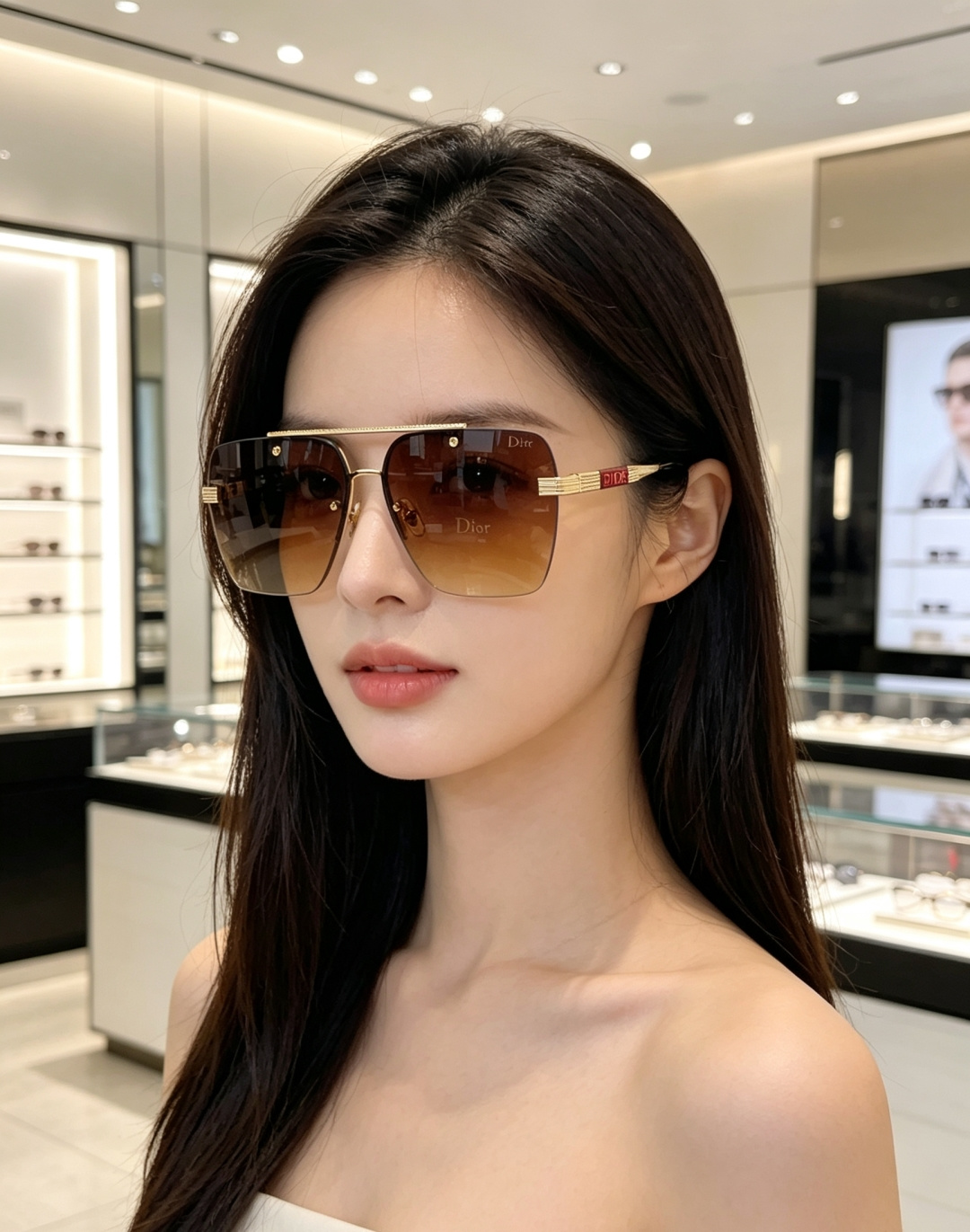 Dior迪奥 2026新款自带高级冷调气场的无边飞行员墨镜，潮人出行刚需单品🕶️ 半框上梁设计+无边切角大镜片，利落几何