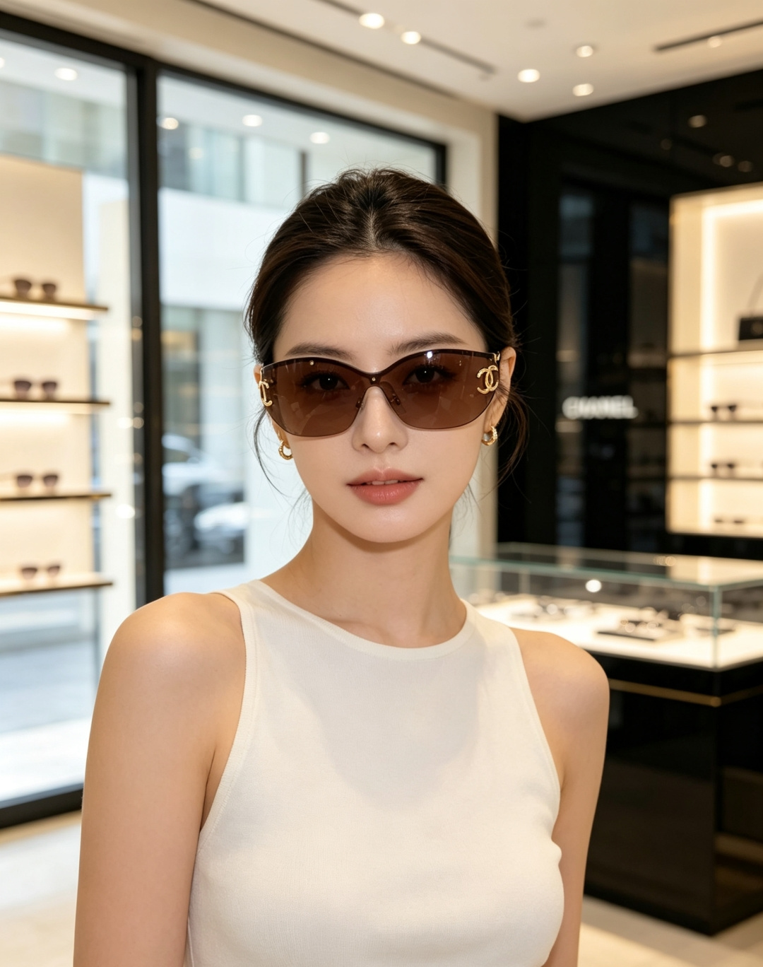 Chanel香奈儿 2026新款无框猫眼墨镜|千金氛围感焊在脸上,无框弧形猫眼剪裁,搭配标志性金属双C标识,浅金细镜架轻 Chanel香奈儿 2026新款无框猫眼墨镜|千金氛围感焊在脸上,无框弧形猫眼剪裁,搭配标志性金属双C标识,浅金细镜架轻