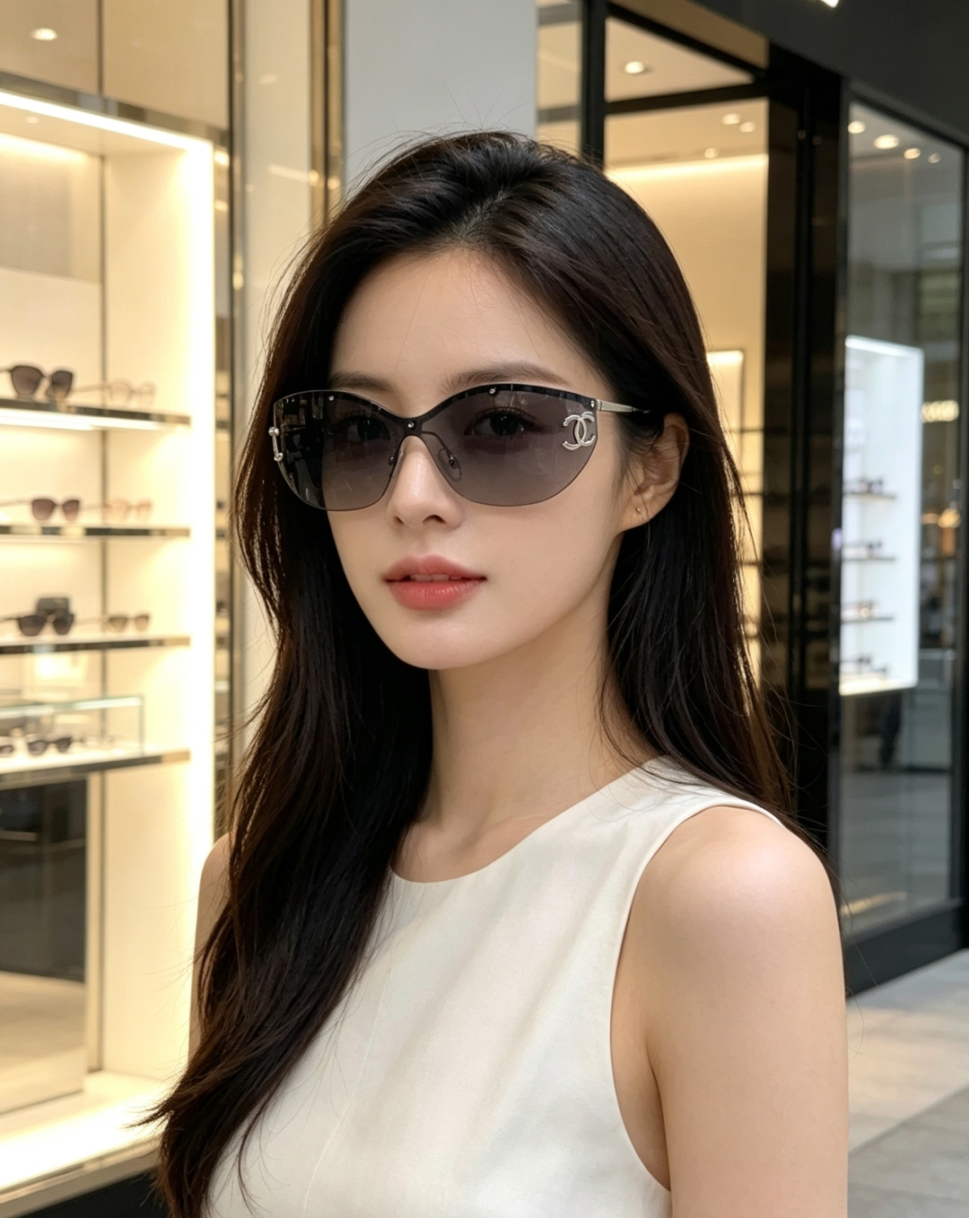 Chanel香奈儿 2026新款无框猫眼墨镜|千金氛围感焊在脸上,无框弧形猫眼剪裁,搭配标志性金属双C标识,浅金细镜架轻 Chanel香奈儿 2026新款无框猫眼墨镜|千金氛围感焊在脸上,无框弧形猫眼剪裁,搭配标志性金属双C标识,浅金细镜架轻