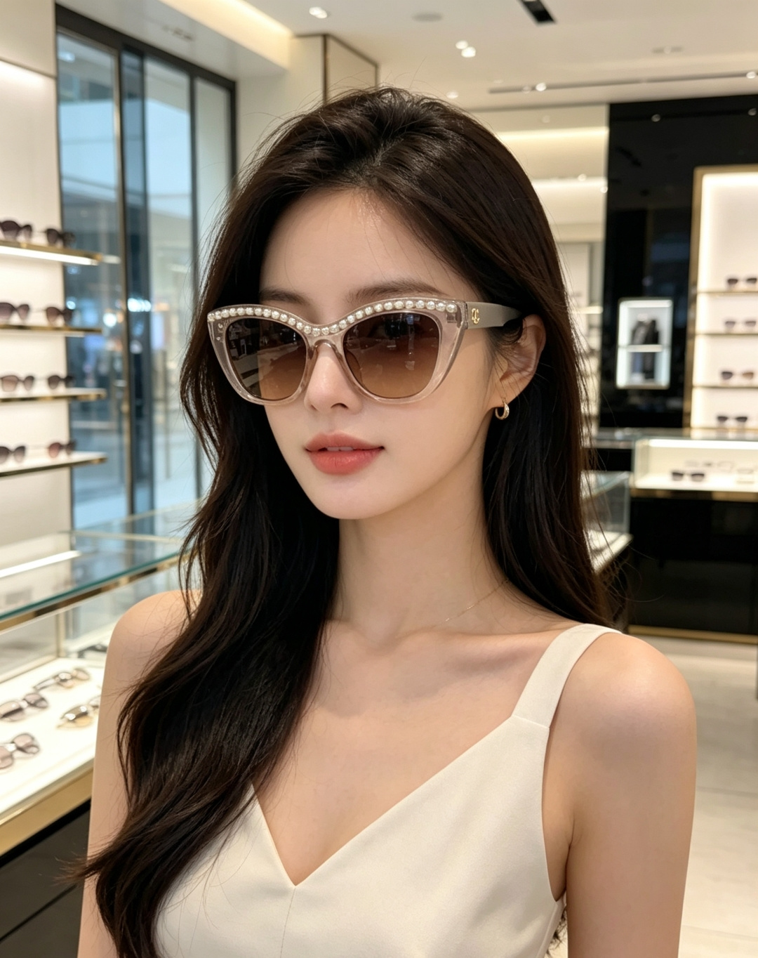 Chanel香奈儿 2026新款法式优雅戴在眼前|珍珠猫眼墨镜太懂女生了✨经典亮黑猫眼框型,上扬猫眼角勾勒魅惑眼型,巧妙 Chanel香奈儿 2026新款法式优雅戴在眼前|珍珠猫眼墨镜太懂女生了✨经典亮黑猫眼框型,上扬猫眼角勾勒魅惑眼型,巧妙