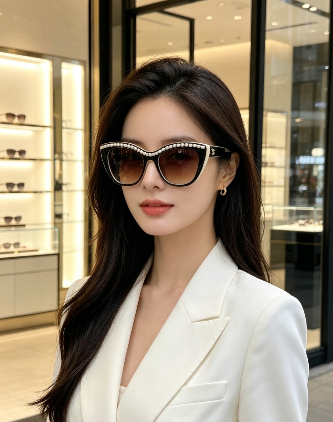 Chanel香奈儿 2026新款法式优雅戴在眼前|珍珠猫眼墨镜太懂女生了✨经典亮黑猫眼框型,上扬猫眼角勾勒魅惑眼型,巧妙 Chanel香奈儿 2026新款法式优雅戴在眼前|珍珠猫眼墨镜太懂女生了✨经典亮黑猫眼框型,上扬猫眼角勾勒魅惑眼型,巧妙