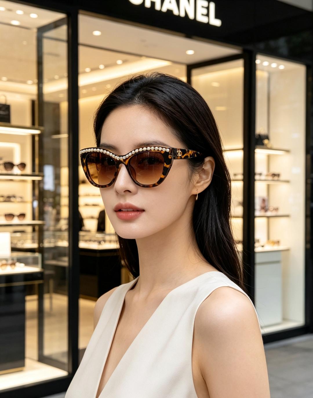 Chanel香奈儿 2026新款法式优雅戴在眼前|珍珠猫眼墨镜太懂女生了✨经典亮黑猫眼框型,上扬猫眼角勾勒魅惑眼型,巧妙 Chanel香奈儿 2026新款法式优雅戴在眼前|珍珠猫眼墨镜太懂女生了✨经典亮黑猫眼框型,上扬猫眼角勾勒魅惑眼型,巧妙