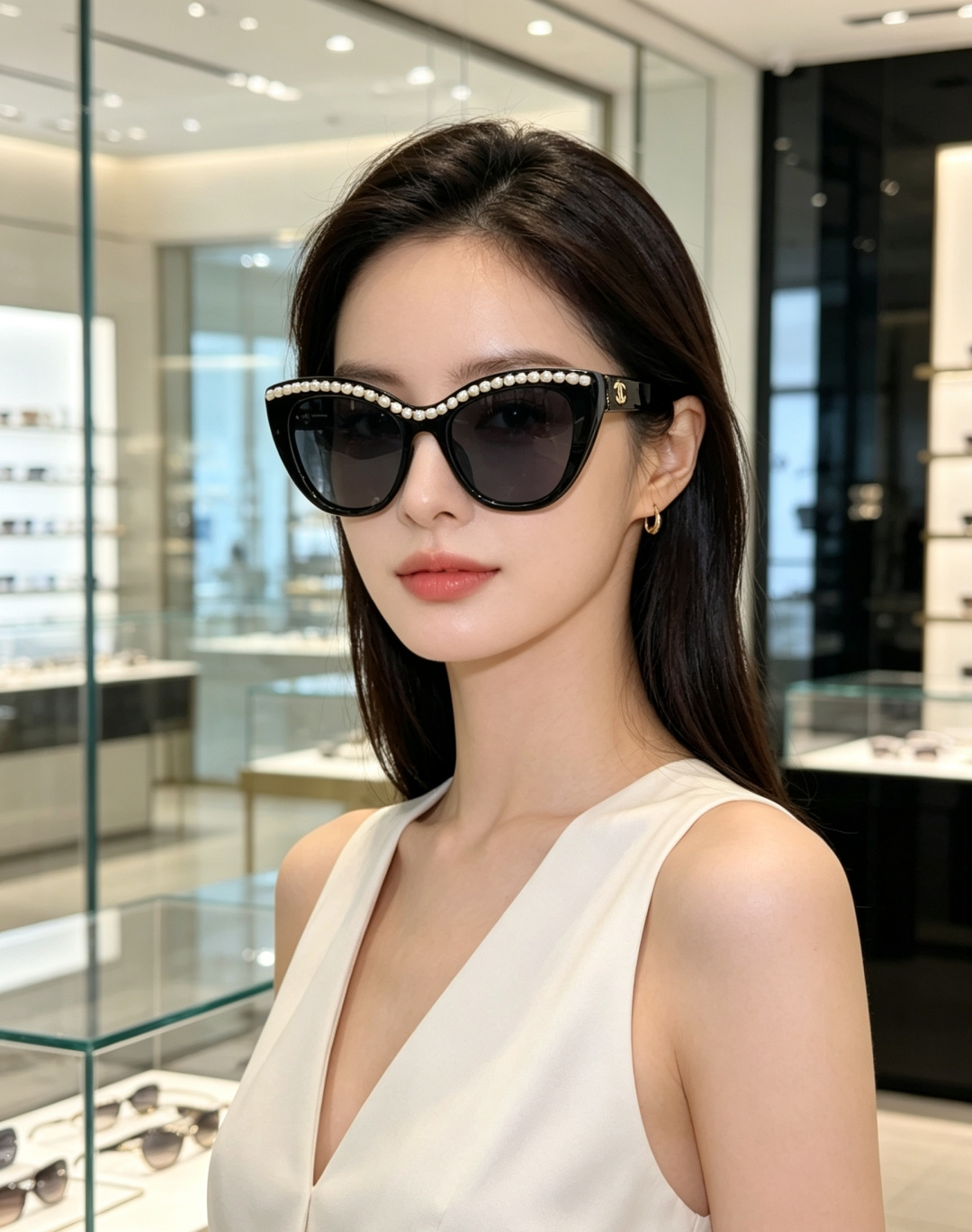 Chanel香奈儿 2026新款法式优雅戴在眼前|珍珠猫眼墨镜太懂女生了✨经典亮黑猫眼框型,上扬猫眼角勾勒魅惑眼型,巧妙 Chanel香奈儿 2026新款法式优雅戴在眼前|珍珠猫眼墨镜太懂女生了✨经典亮黑猫眼框型,上扬猫眼角勾勒魅惑眼型,巧妙