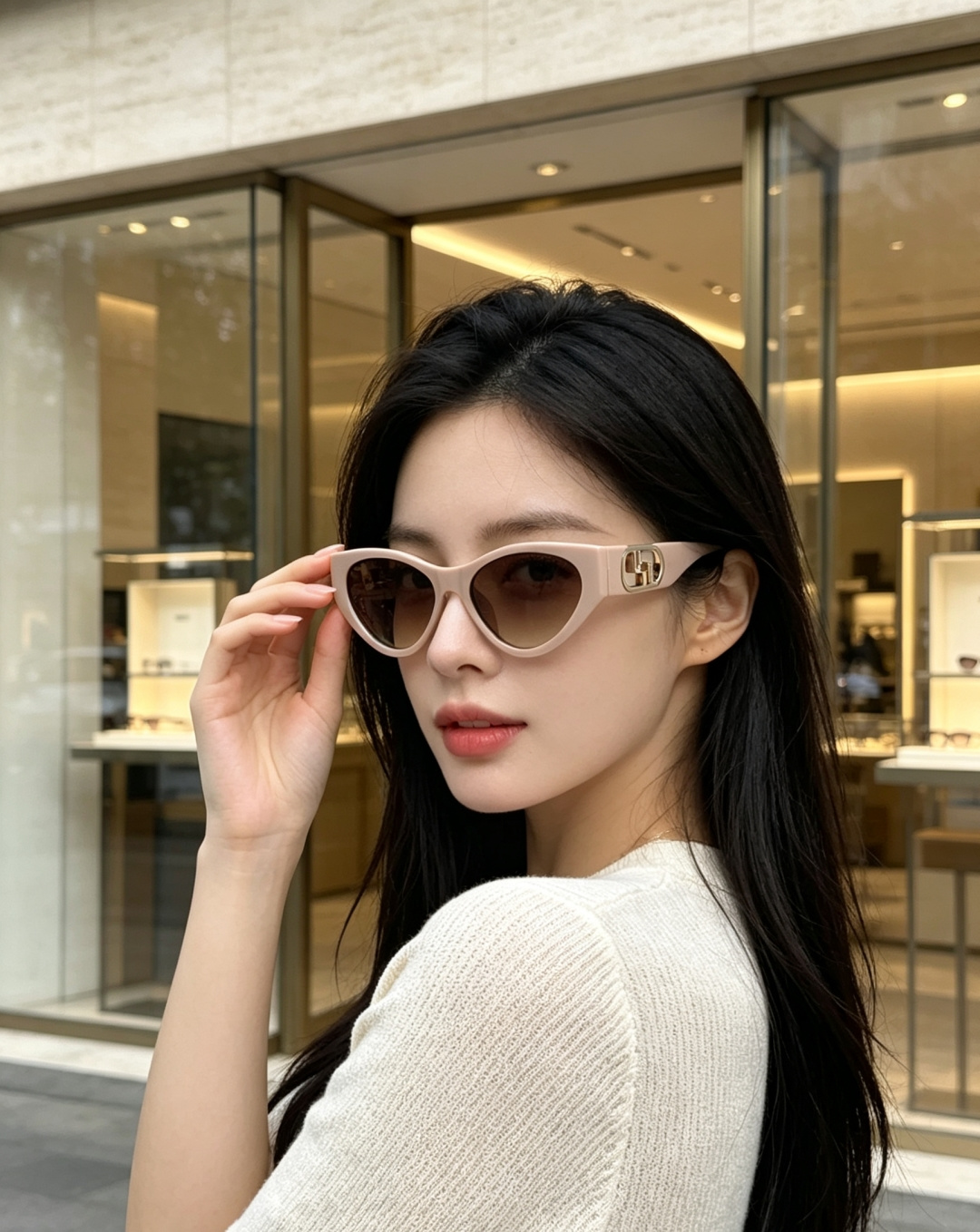 Fendi芬迪 欧美小猫眼 太阳镜 时尚金属标墨镜 高档大气款 百搭  女士墨镜 爆款单品