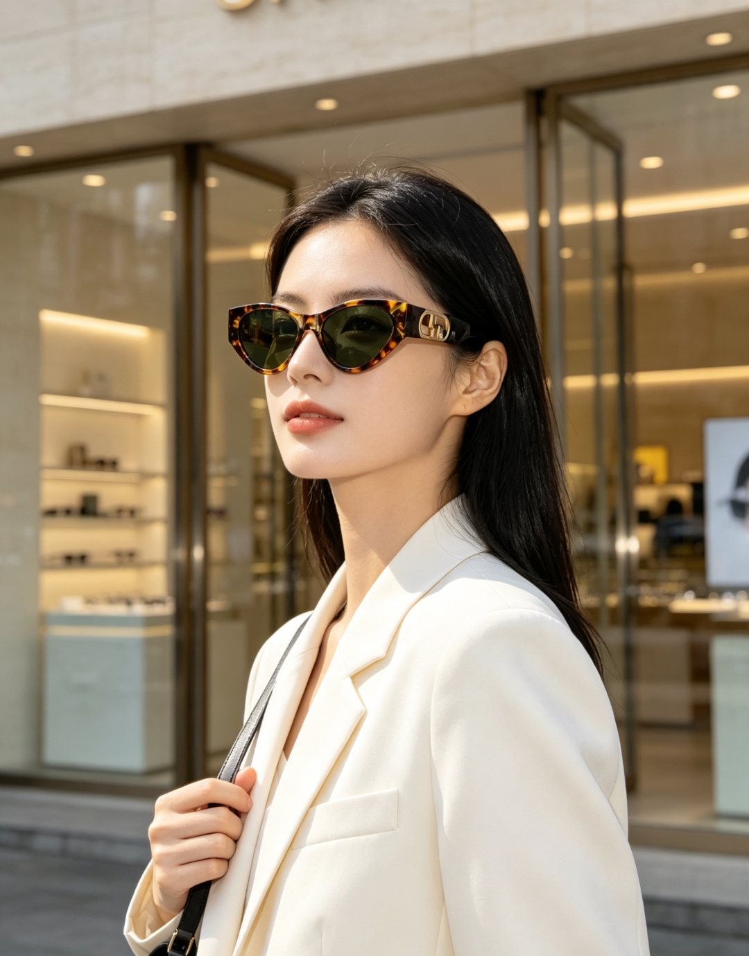 Fendi芬迪 欧美小猫眼 太阳镜 时尚金属标墨镜 高档大气款 百搭  女士墨镜 爆款单品