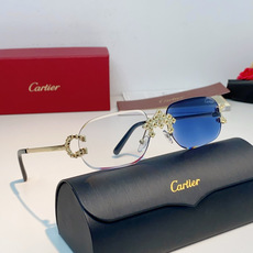 Cartier 卡地亚镶钻无框太阳镜|贵气氛围感天花板✨经典无框椭圆镜片,轻盈上脸无负重感 中梁立体镶钻豹头装饰,镜尾马 Cartier 卡地亚镶钻无框太阳镜|贵气氛围感天花板✨经典无框椭圆镜片,轻盈上脸无负重感 中梁立体镶钻豹头装饰,镜尾马