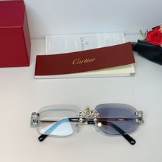 Cartier 卡地亚镶钻无框太阳镜|贵气氛围感天花板✨经典无框椭圆镜片,轻盈上脸无负重感 中梁立体镶钻豹头装饰,镜尾马 Cartier 卡地亚镶钻无框太阳镜|贵气氛围感天花板✨经典无框椭圆镜片,轻盈上脸无负重感 中梁立体镶钻豹头装饰,镜尾马