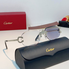 Cartier 卡地亚镶钻无框太阳镜|贵气氛围感天花板✨经典无框椭圆镜片,轻盈上脸无负重感 中梁立体镶钻豹头装饰,镜尾马 Cartier 卡地亚镶钻无框太阳镜|贵气氛围感天花板✨经典无框椭圆镜片,轻盈上脸无负重感 中梁立体镶钻豹头装饰,镜尾马