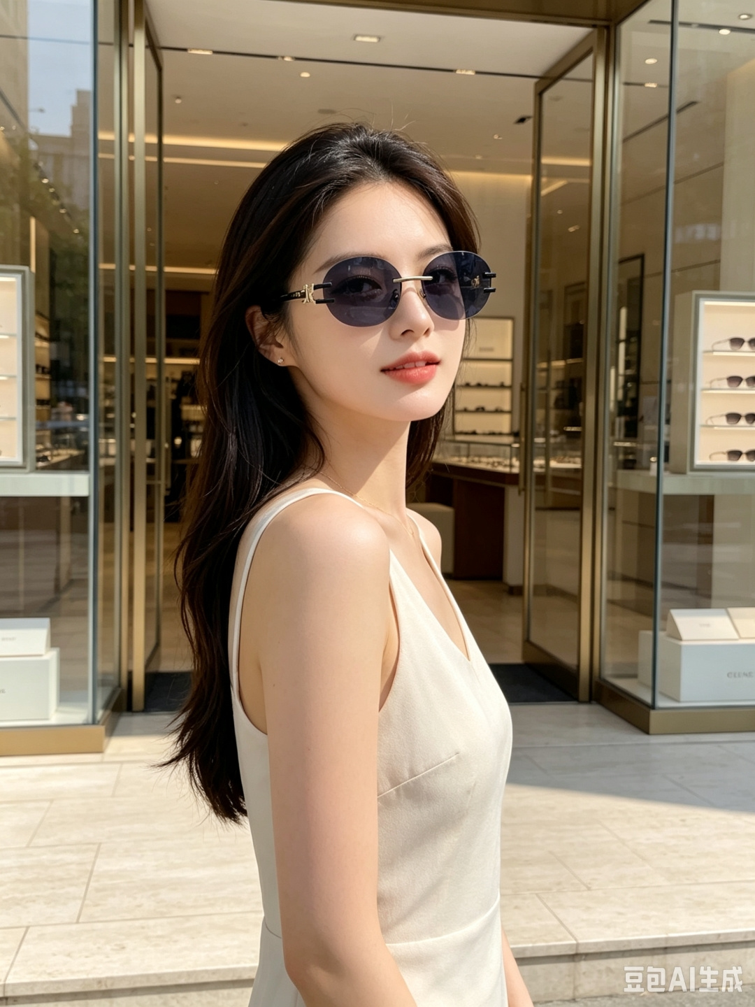CELINE塞林 凯旋门无框椭圆墨镜｜法式复古氛围感拉满🕶小众无框椭圆形镜片，自带90年代复古腔调，镜腿标志性凯旋门金属