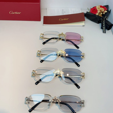 Cartier 卡地亚镶钻无框太阳镜|贵气氛围感天花板✨经典无框椭圆镜片,轻盈上脸无负重感 中梁立体镶钻豹头装饰,镜尾马 Cartier 卡地亚镶钻无框太阳镜|贵气氛围感天花板✨经典无框椭圆镜片,轻盈上脸无负重感 中梁立体镶钻豹头装饰,镜尾马
