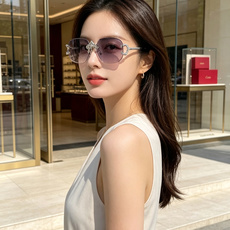 Cartier 卡地亚镶钻无框太阳镜|贵气氛围感天花板✨经典无框椭圆镜片,轻盈上脸无负重感 中梁立体镶钻豹头装饰,镜尾马 Cartier 卡地亚镶钻无框太阳镜|贵气氛围感天花板✨经典无框椭圆镜片,轻盈上脸无负重感 中梁立体镶钻豹头装饰,镜尾马