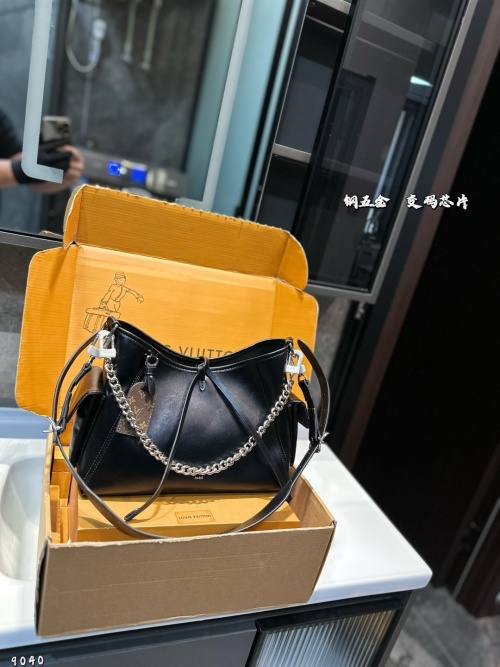 Louis Vuitton Carryall Small Coated Cowhide Leather Shoulder Bag,Black Color 1 Louis Vuitton Carryall Small Coated Cowhide Leather Shoulder Bag,Black Color