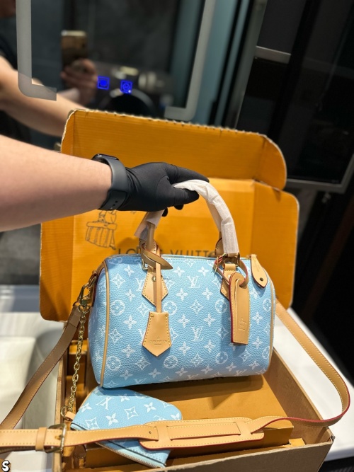 Louis Vuitton Speedy Bandouliere Monogram Leather Handbag, 25cm, Blue 1 Louis Vuitton Speedy Bandouliere Monogram Leather Handbag, 25cm, Blue
