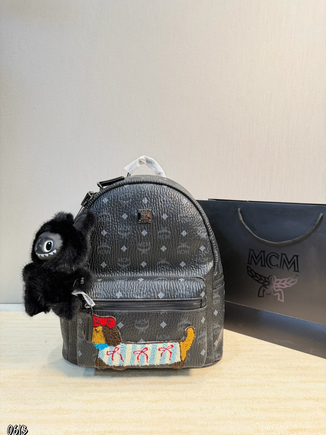 ❤️p170❤️ MCM mochila brandenburg, apta para hombres y mujeres, imprescindible para viajes, tamaño 33.37cm