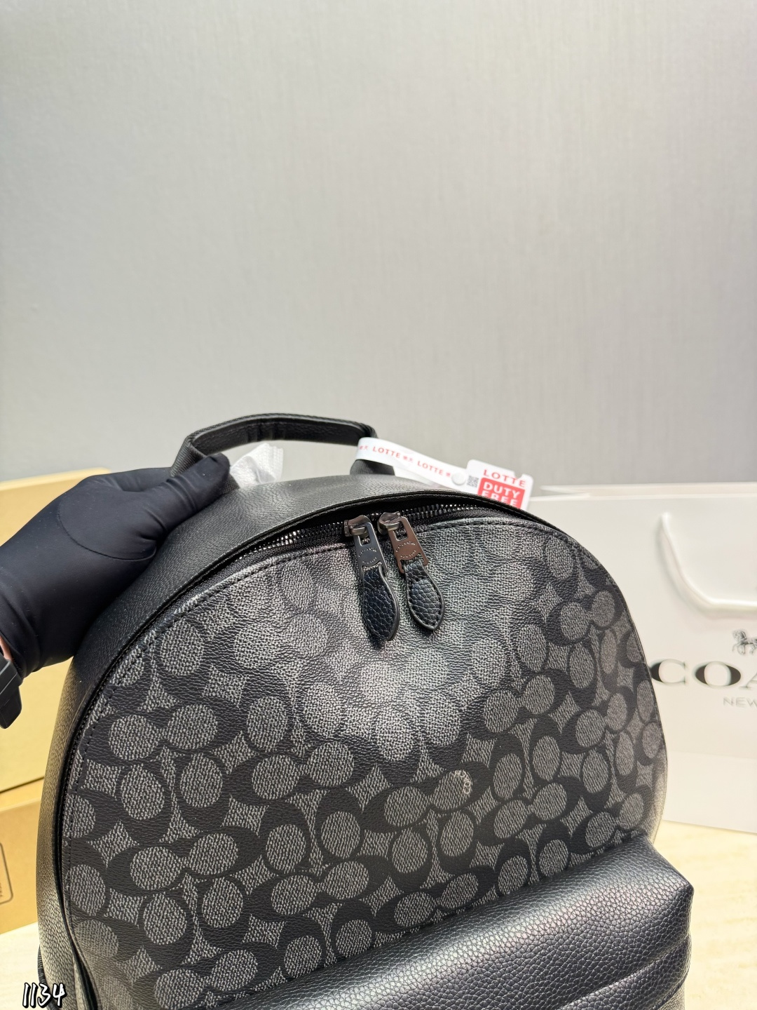 Coach Black Signature Coated Canvas backpack
