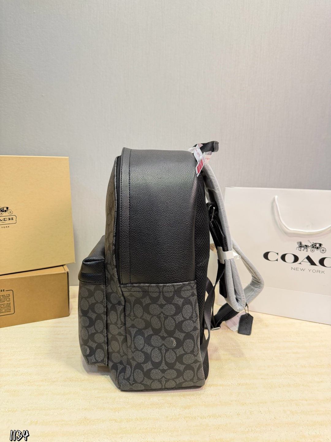 Coach Black Signature Coated Canvas backpack