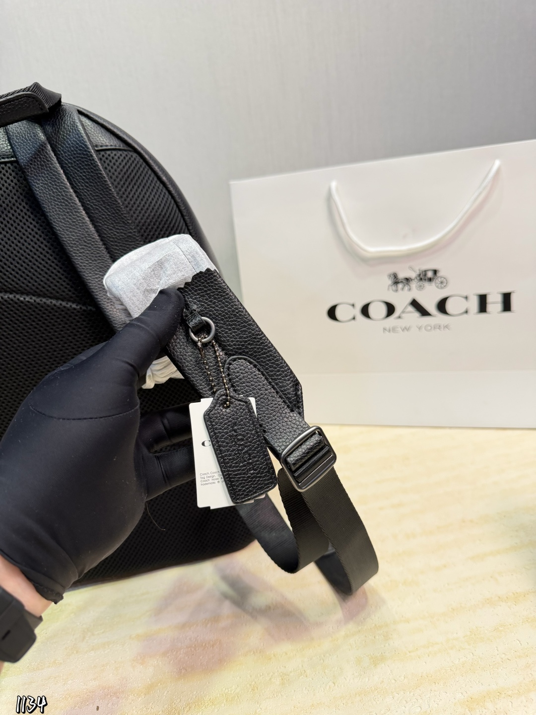 Coach Black Signature Coated Canvas backpack