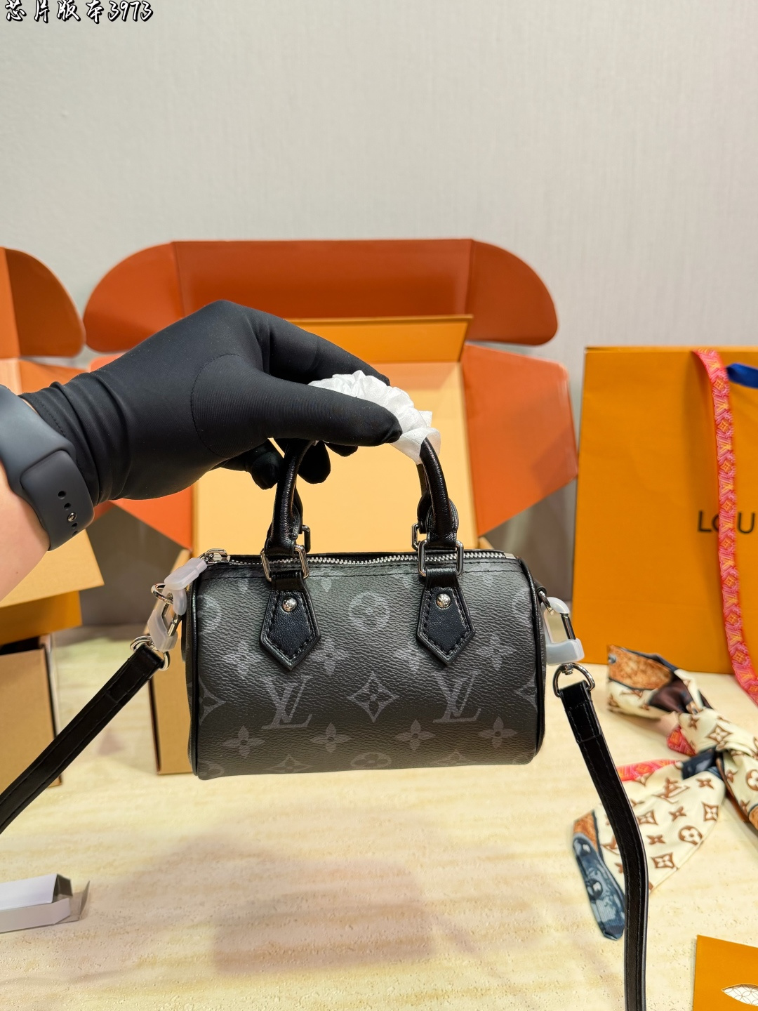 P248 Folding Airplane Gift Box | Lv Nano Speedy Black Presbyopic Handbag | Lv Nano Speedy Handbag, Made Of Monogram Eclipse Black Presbyopic Coated Canvas, Is Low-key, Luxurious And Cool. The Bag Is Compact And Easy To Carry By Hand Or Cross-body. The Straps Are Adjustable And Suitable For Sisters Of Different Heights. Although The Interior Space Is Small, It Can Hold Daily Necessities, Making It A Great Style For Autumn And Winter The Classic Speedy Series Is Practical And Fashionable. It Is A Popular Model Of Lv And A Must-have For Cool Girls