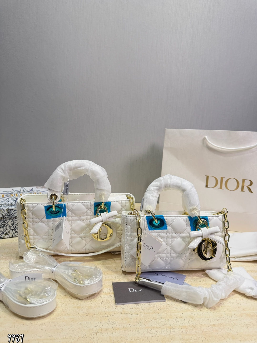 Dior Lady Grey patent 26 13cm shoulder everyday