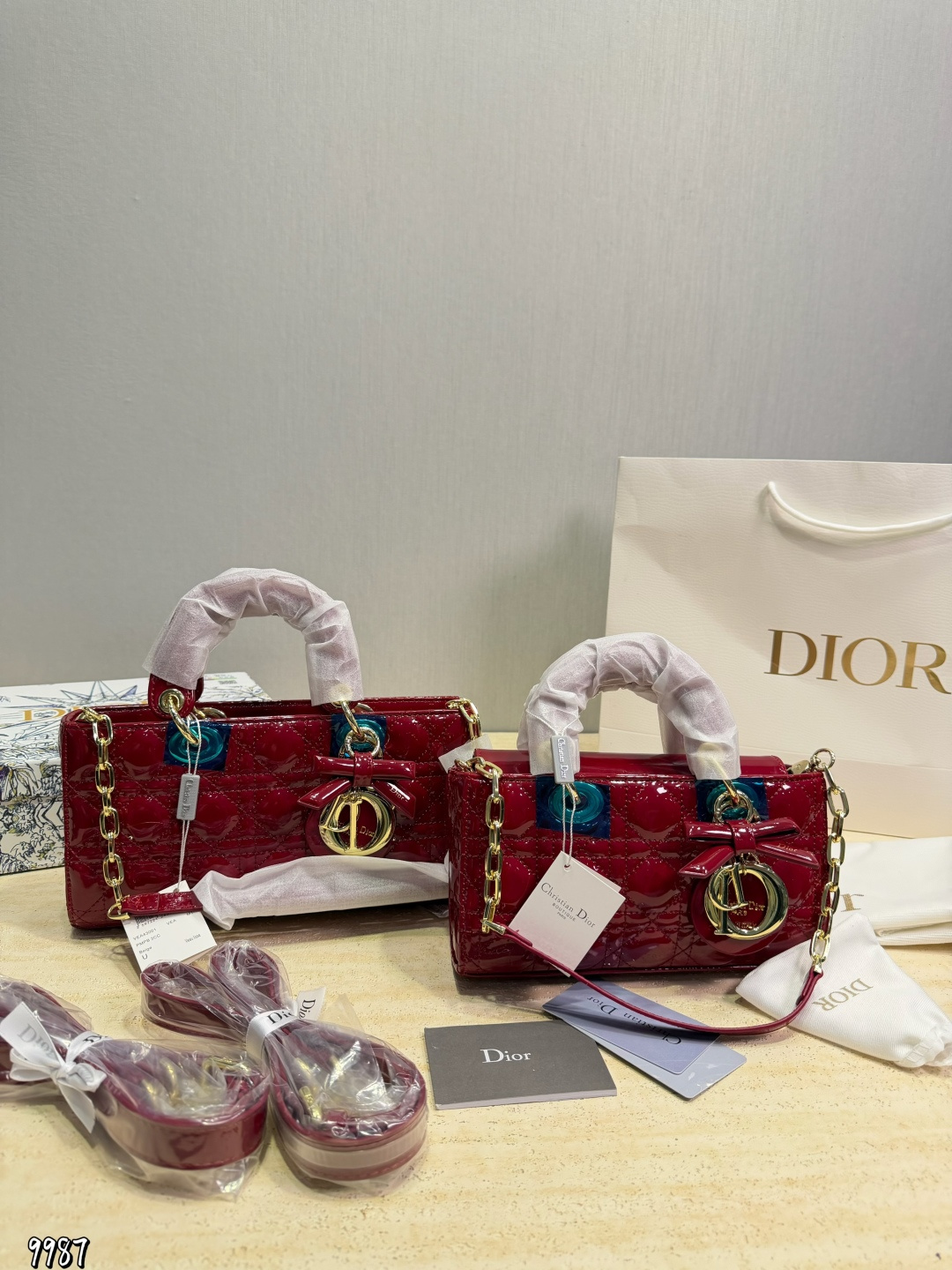 Dior Lady Grey patent 26 13cm shoulder everyday