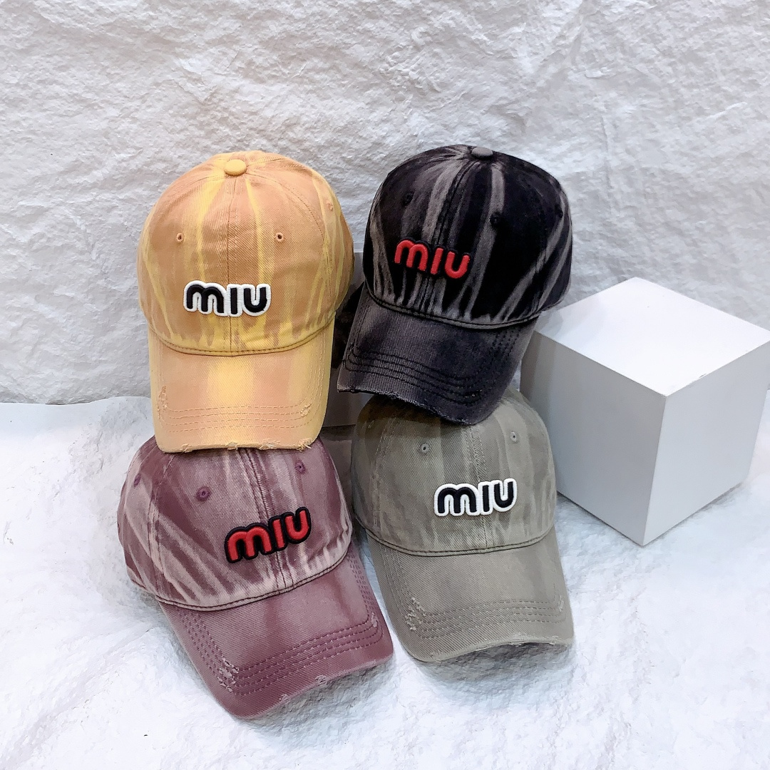 🎀miumiu西瓜纹小众设计棒球帽缪缪立体感logo