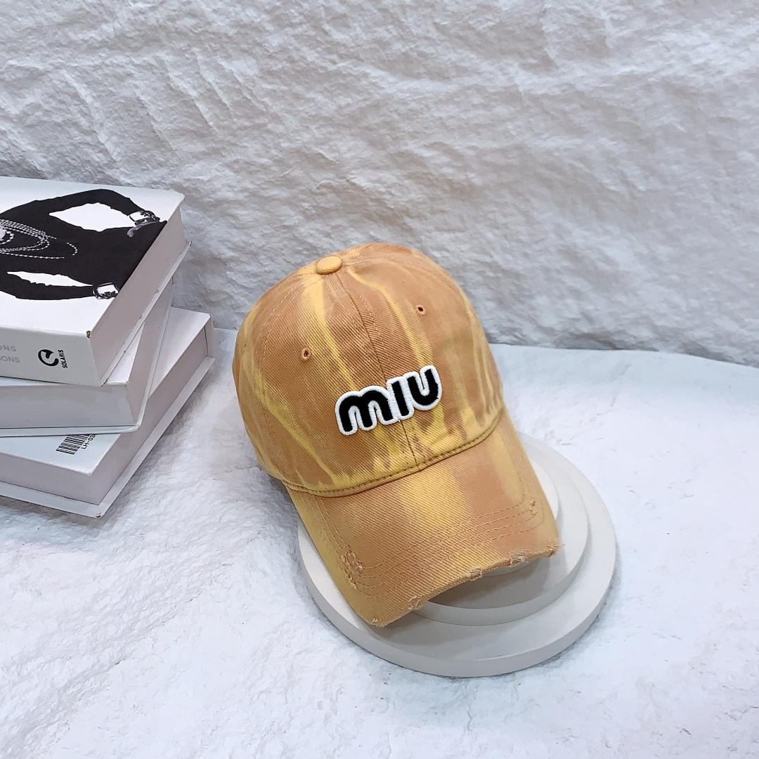 🎀miumiu西瓜纹小众设计棒球帽缪缪立体感logo