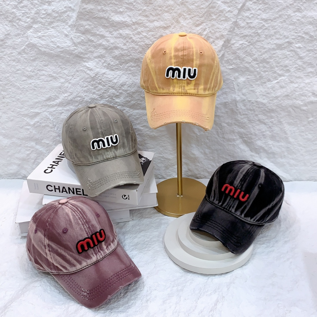 🎀miumiu西瓜纹小众设计棒球帽缪缪立体感logo