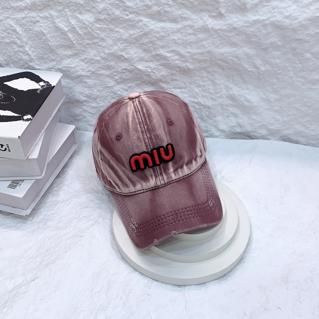 🎀miumiu西瓜纹小众设计棒球帽缪缪立体感logo