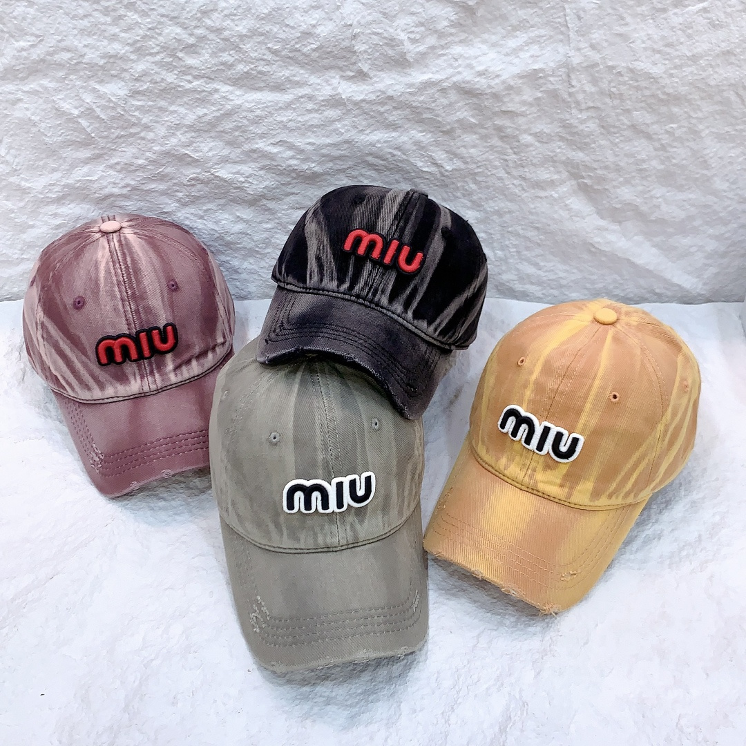🎀miumiu西瓜纹小众设计棒球帽缪缪立体感logo
