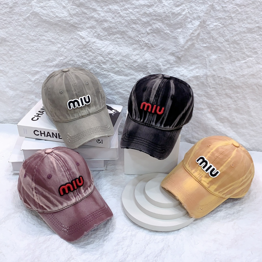 🎀miumiu西瓜纹小众设计棒球帽缪缪立体感logo