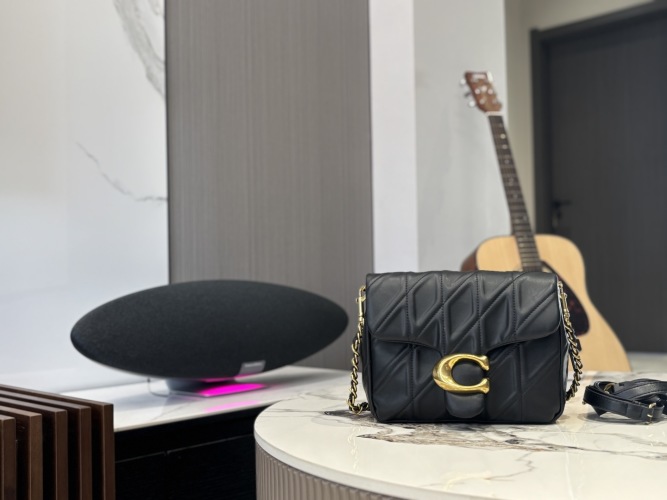 Coach Tabby Square 20 Black Leather Shoulder Bag with Gift Box (20*17cm) 1 Coach Tabby Square 20 Black Leather Shoulder Bag with Gift Box (20*17cm)