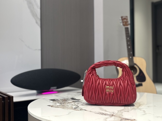 Miu Miu Red Nappa Leather Mini Arc Bag, Elegant and Compact Design 1 Miu Miu Red Nappa Leather Mini Arc Bag, Elegant and Compact Design