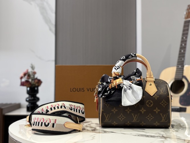 Louis Vuitton Speedy 20 Pillow Bag with Embroidered Strap and Ribbon 1 Louis Vuitton Speedy 20 Pillow Bag with Embroidered Strap and Ribbon