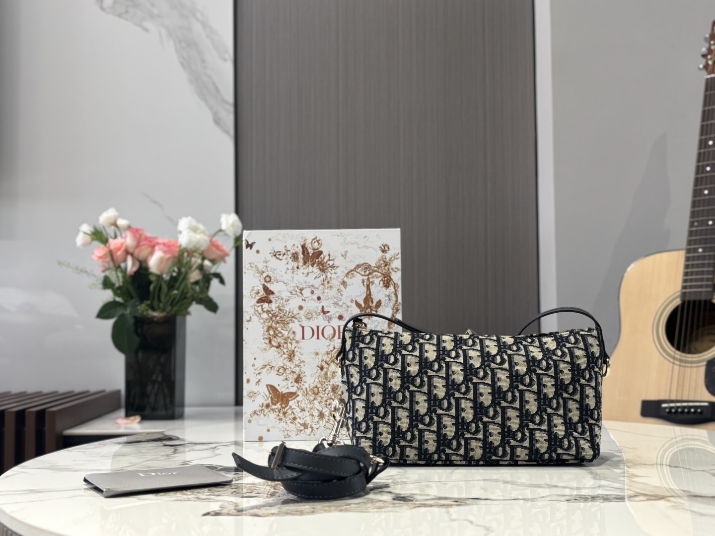 Dior Nomad Oblique Jacquard Hobo Bag with Detachable Shoulder Strap