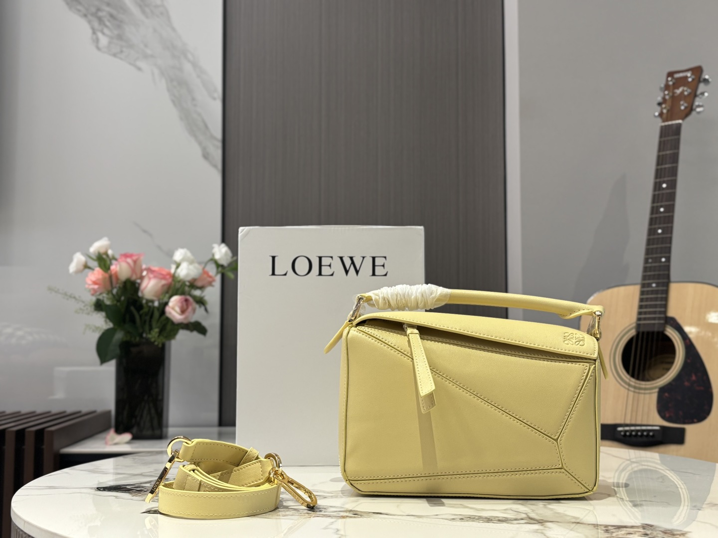 Loewe Puzzle Edge Bag, High-Quality Leather, Vanilla Yellow