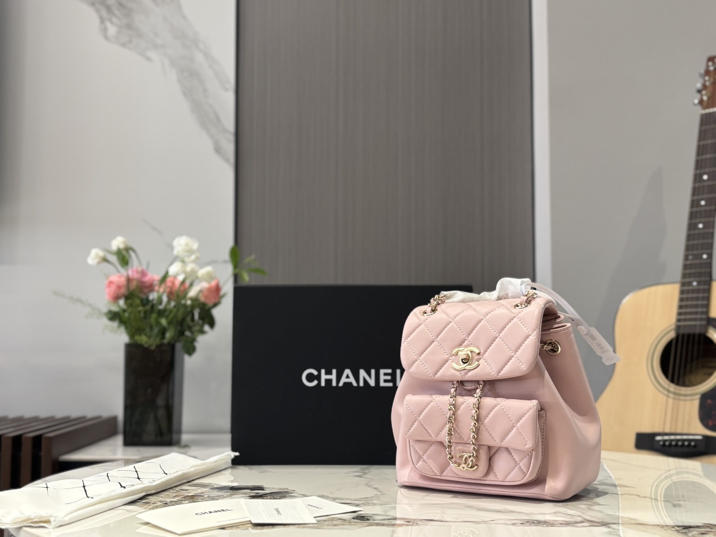 Chanel Duma Backpack, Quilted Leather, Gold-Tone Metal, 18*20cm