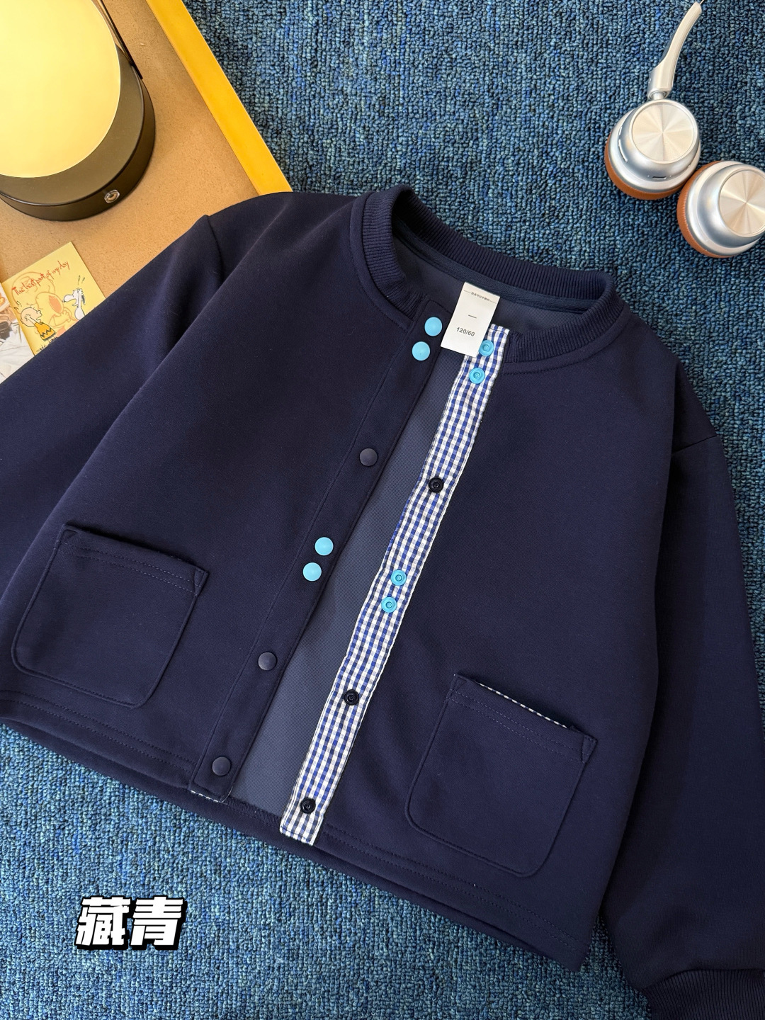 Venta rápida 79.9@ una talla 120-170 Nueva chaqueta corta de estilo coreano✨ Tejido compuesto de algodón y felpa, trans…