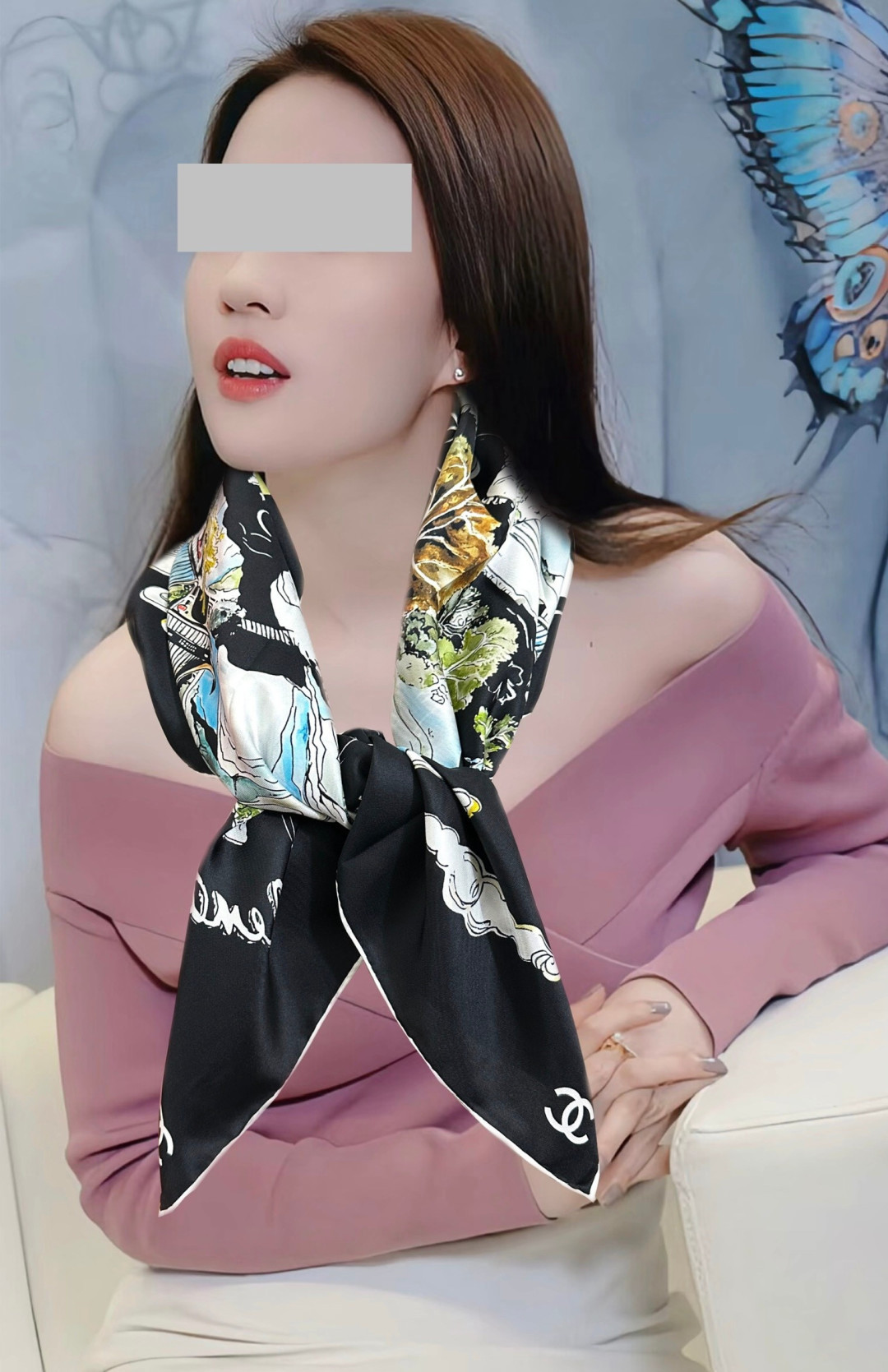 新款 小香🌟太美了[庆祝]四季都可以用‼️真心美的让人非常非常心动 上身效果简直美翻了 品质非常完美👍‼️ 整个围巾给人