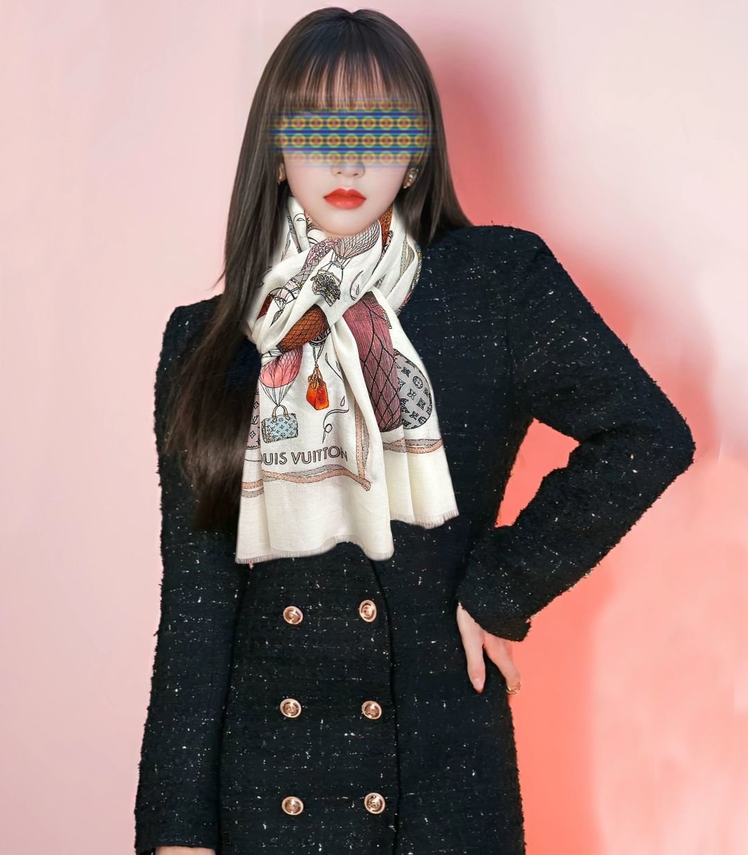 上新L v 2026最新款【热气球🎈】顶级设计太美了，真心赞👍😘💍实物真心美 🎀披肩配以印花💓💃🏻无论设计喷绘都是非常到