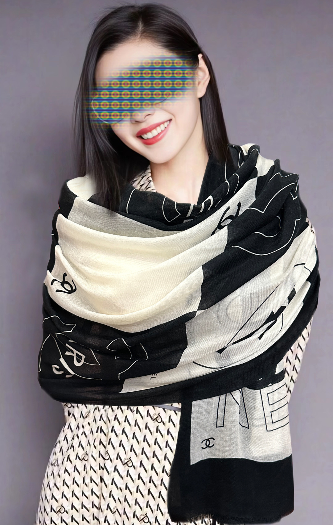 🔥重磅推荐 小香2026 最新款 香奶奶【双c标志】必备款 顶级设计太美了，真心赞👍😘💍实物真心美 🎀披肩配以印花💓💃🏻