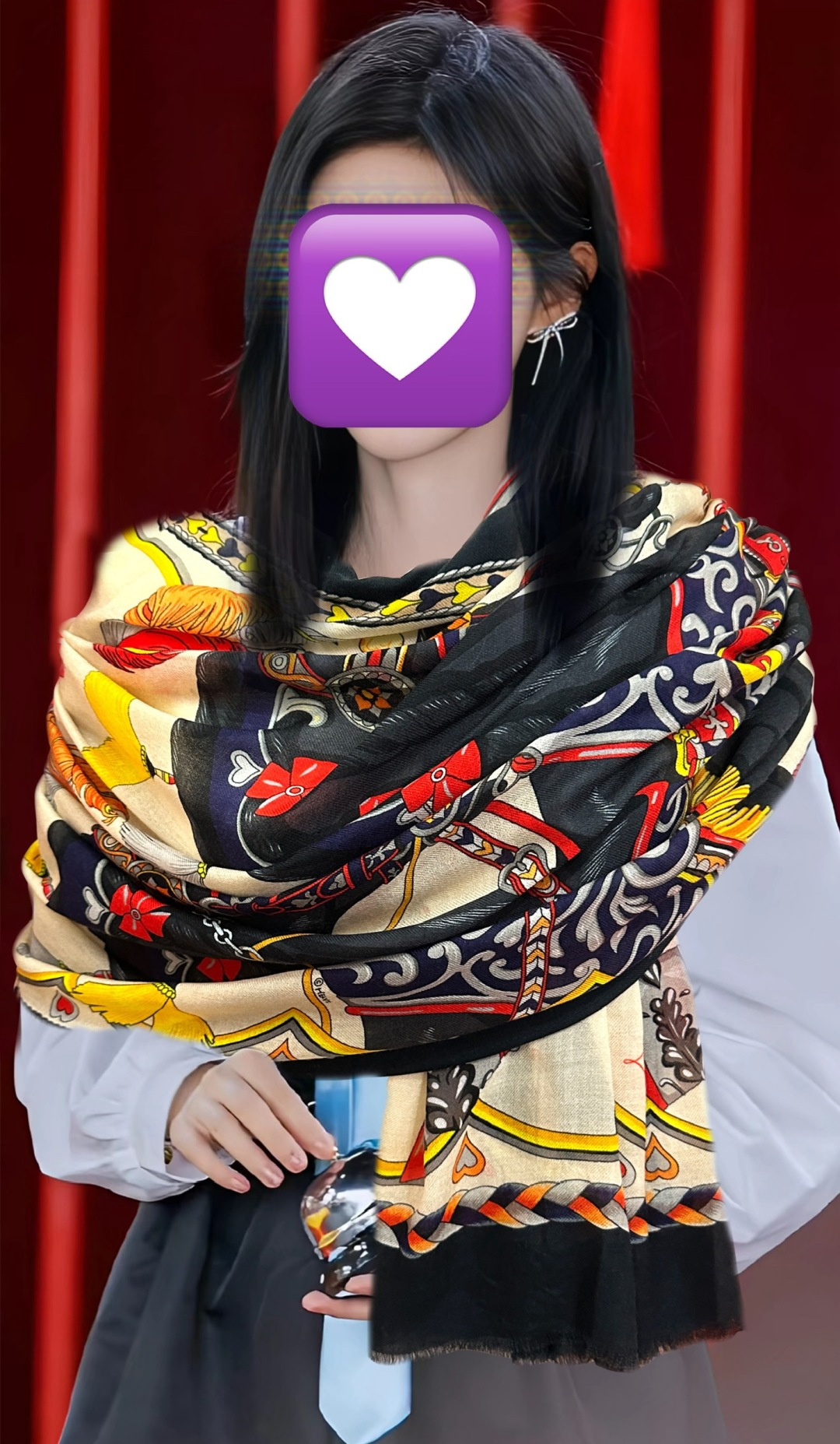 🔥新款羊绒 爱马仕2026 最新款顶级设计太美了，真心赞👍😘💍实物真心美 🎀披肩配以印花💓💃🏻无论设计喷绘都是非常到位☀