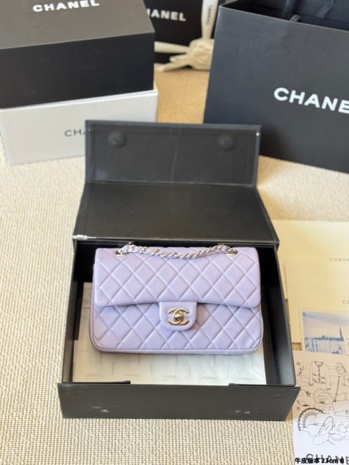 Chanel Classic Flap Bag, 23cm, Caviar Leather, Double Chain, Lavender 1 Chanel Classic Flap Bag, 23cm, Caviar Leather, Double Chain, Lavender