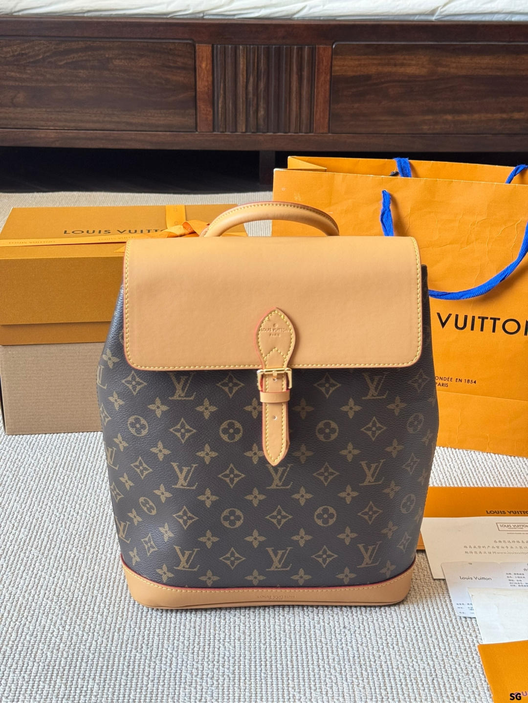 Louis Vuitton Soho Backpack Monogram Canvas Leather Trim