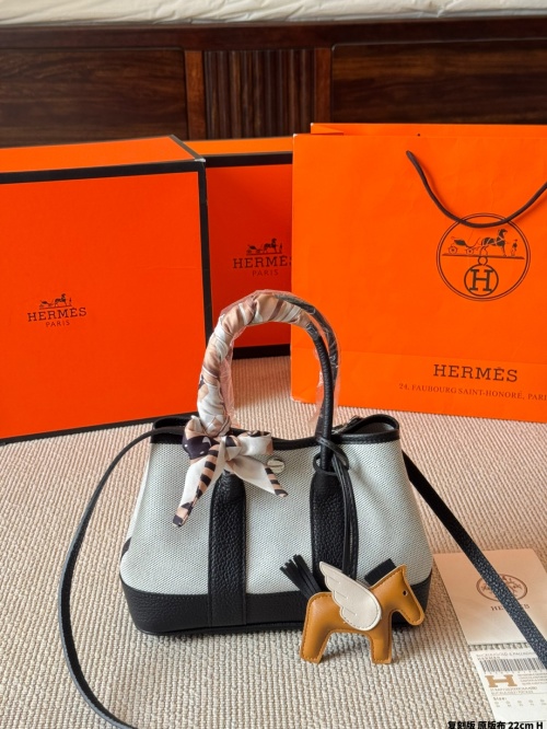 Hermes Garden Party 22 Bag, Top-Handle, Shoulder & Crossbody, Calfskin Leather 1 Hermes Garden Party 22 Bag, Top-Handle, Shoulder & Crossbody, Calfskin Leather